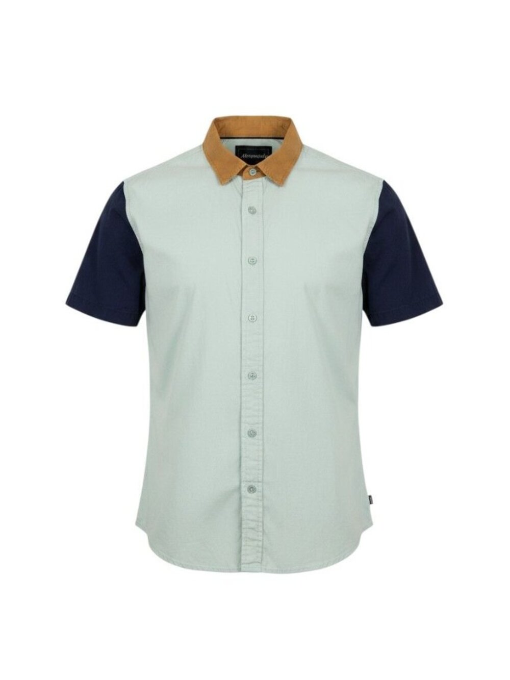 Aeropostale Colorblock Contrast Collar Short Sleeve Button-Up Shirt - Mens Large